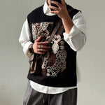 ã€�Maskã€‘Loose-fitting Patchwork Vest
