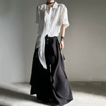Retro Irregular Drape Wide-leg Trousers