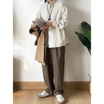 Japanese Striped Loose-fitting Long-sleeved Shirt