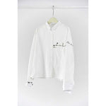 Women's Line Embroidered Collared Shirt