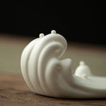 Buddha Stones Buddha Monk Ceramic Sea Wave Mountain Blessing Incense Burner Decoration