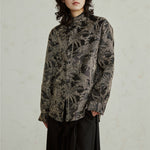 Vintage Print Disc Button Shirt