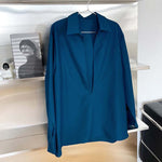 V-neck Layered Long-sleeved Shirt