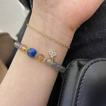 Buddha Stones Natural Moonstone Flower Chram Healing Beads Bracelet