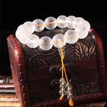 Buddha Stones "Blessings of Light and Protection" White Crystal Bracelet Includes Gift Message Card