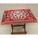 Buddha Stones Flower Endless Knot Prayer Altar Mat Healing Meditation 8 Auspicious Symbols Mat Table Runner