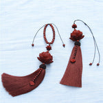 Buddha Stones Tibetan Small Leaf Red Sandalwood Lotus Luck Protection Tassel Decoration (Extra 35% Off | USE CODE: FS35)