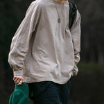 Loose Washed Crew Neck Casual Sweatshirt