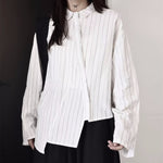 Striped Irregular Long-sleeved Shirt