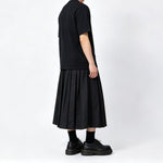 High-Waisted Pleated Wide-Leg Culottes Skirt-Pants