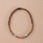 Buddha Stones Sandalwood Turquoise Protection Double Wrap Bracelet