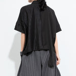 Womenâ€™s Patchwork Irregular Collar T-shirt