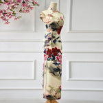 Buddha Stones Peony Flower Print Cheongsam Dress Women's Qipao (Extra 30% Off | USE CODE: FS30)