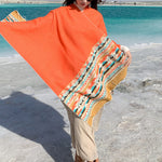 Buddha Stones Tibetan Shawl Colorful Geometry Winter Cozy Travel Scarf Wrap