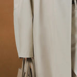 Simple Silhouette Stand Collar Tencel Drape Lace-up Jacket