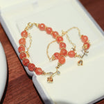 Buddha Stones Natural Red Agate Rose Confidence Calm Chain Bracelet