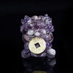 Buddha Stones Handmade Cute PiXiu Gold Coin Crystal Fengshui Energy Wealth Fortune Home Decoration