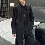 Dark Night Flower Long Sleeve Vintage Shirt