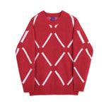 Winter Rhombus Plush Pullover Sweater