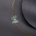 Buddha Stones 925 Sterling Silver Butterfly Zircon Love Chain Bracelet