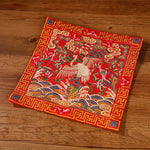 Buddha Stones Crane Phoenix Dragon Kirin Embroidered Cup Mat Pad Tea Cup Coaster Square Kung Fu Tea Mat