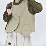 Japanese Retro Patchwork Pocket Vest