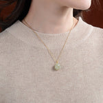 Buddha Stones 925 Sterling Silver Hetian White Jade Cute Cat Paw Luck Necklace Pendant