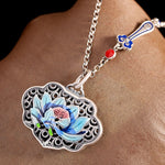 Buddha Stones Lotus Auspicious Cloud New Beginning Necklace Pendant Ring (Extra 30% Off | USE CODE: FS30)