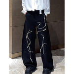 Retro Niche Beaded Loose Casual Trousers