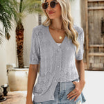 Zeagoo Short Sleeve Crochet Cardigan