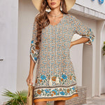 Zeagoo Summer Dresses Women's Bohemian Flower Dress (DE Only)