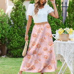 Zeagoo Maxi Skirts Boho Pleated A-Line Flowy Swing Skirt