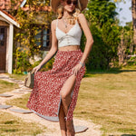 Zeagoo Skirt Women's Elegant Printed Skirt Boho Beach Skirt (DE Only)