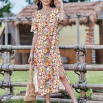 Zeagoo Women Floral Summer Dress Casual Beach Dress