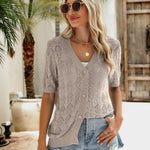 Zeagoo Short Sleeve Crochet Cardigan