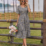 Zeagoo Damen Elegant V-Ausschnitt Kleider A Linie Kurzarm Freizeitkleid (DE Only)