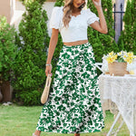 Zeagoo Maxi Skirts Boho Pleated A-Line Flowy Swing Skirt