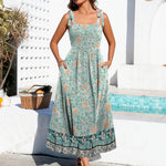 Zeagoo Maxi Dress with Pockets Spaghetti Strap Sundress