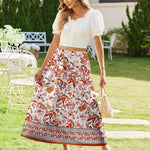Zeagoo Maxi Skirts Boho Pleated A-Line Flowy Swing Skirt