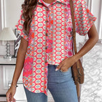 Zeagoo Short Sleeve Casual Roll-Up Cuffed Tops