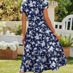 Zeagoo Midi A Line Dress Short Sleeve Casual Flowy Tiered Sundress (US Only)