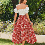 Zeagoo Women High Waisted Long Skirt Flowy Drawstring Maxi Skirt