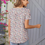 Zeagoo Women Tunic Tops Dressy Casual Short Sleeve Floral Shirts