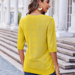 Zeagoo Loose Short Sleeve Tunic Tops Crochet Knit Pullover Sweater