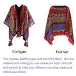 Buddha Stones Tibetan Shawl Warm Cloak Tibetan Tassel Scarf