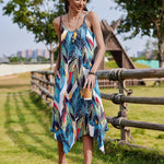 Zeagoo Women Midi Dress Bohemian Beach Cover Up Dress
