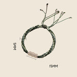 Buddha Stones White Jade Bamboo Reincarnation Knot Wealth Luck Strength String Bracelet