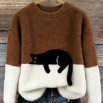 Ana - Jersey Elegante con Diseño de Gato