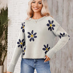 Zeagoo Women's Crew Neck Cropped Sweater Long Sleeve Knit Tops