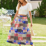 Zeagoo Maxi Skirts Boho Pleated A-Line Flowy Swing Skirt